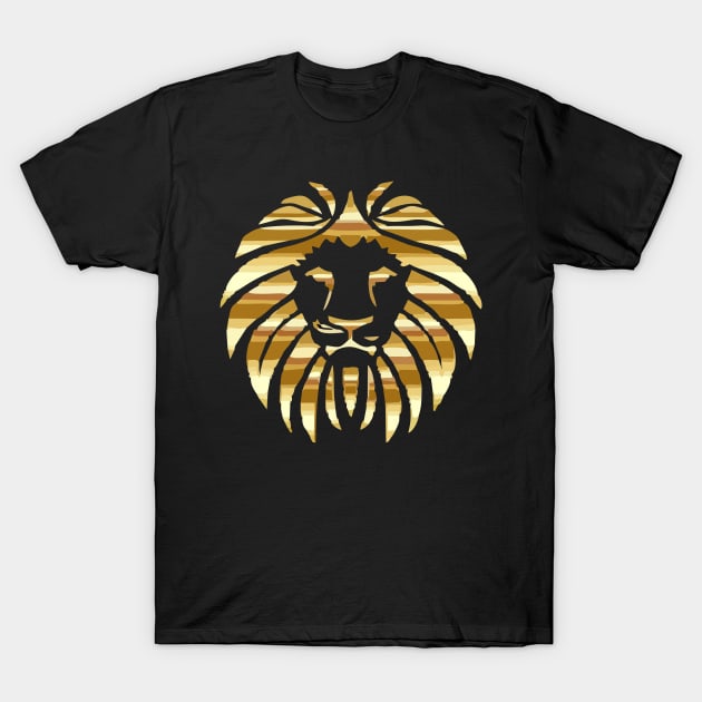 GOLDEN LION HEAD T-Shirt by damieloww